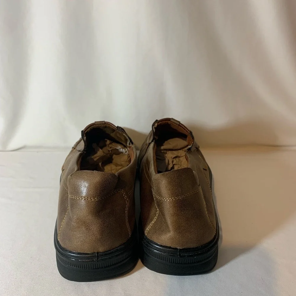 Spoxt Men’s Brown Leather  Slip on Shoes Loafers sz 11